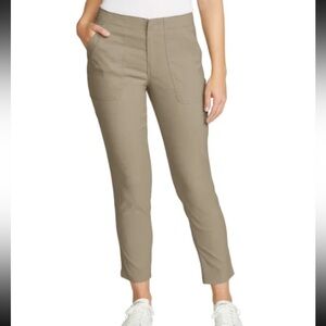 Khaki Horizon Straight Ankle Pants Dark Academia Preppy Work Career Sz 16 NWT